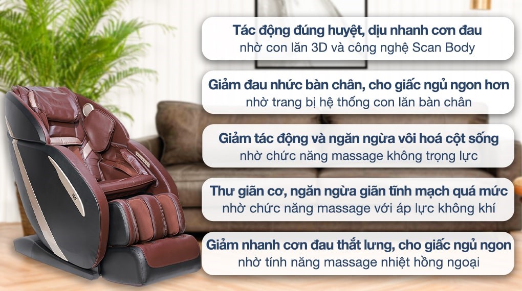 Lưu ý khi mua ghế massage nên lựa chọn chức năng ghế phù hợp