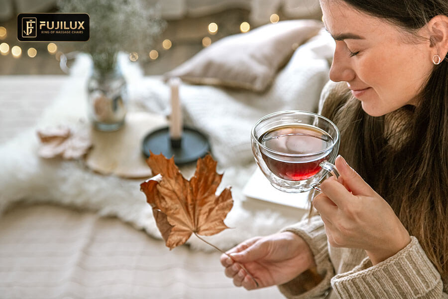 trà táo đỏ kỷ tử còn có tính ôn hòa giúp giảm stress và làm dịu tinh thần, cải thiện trạng thái tâm lý đáng kể. 