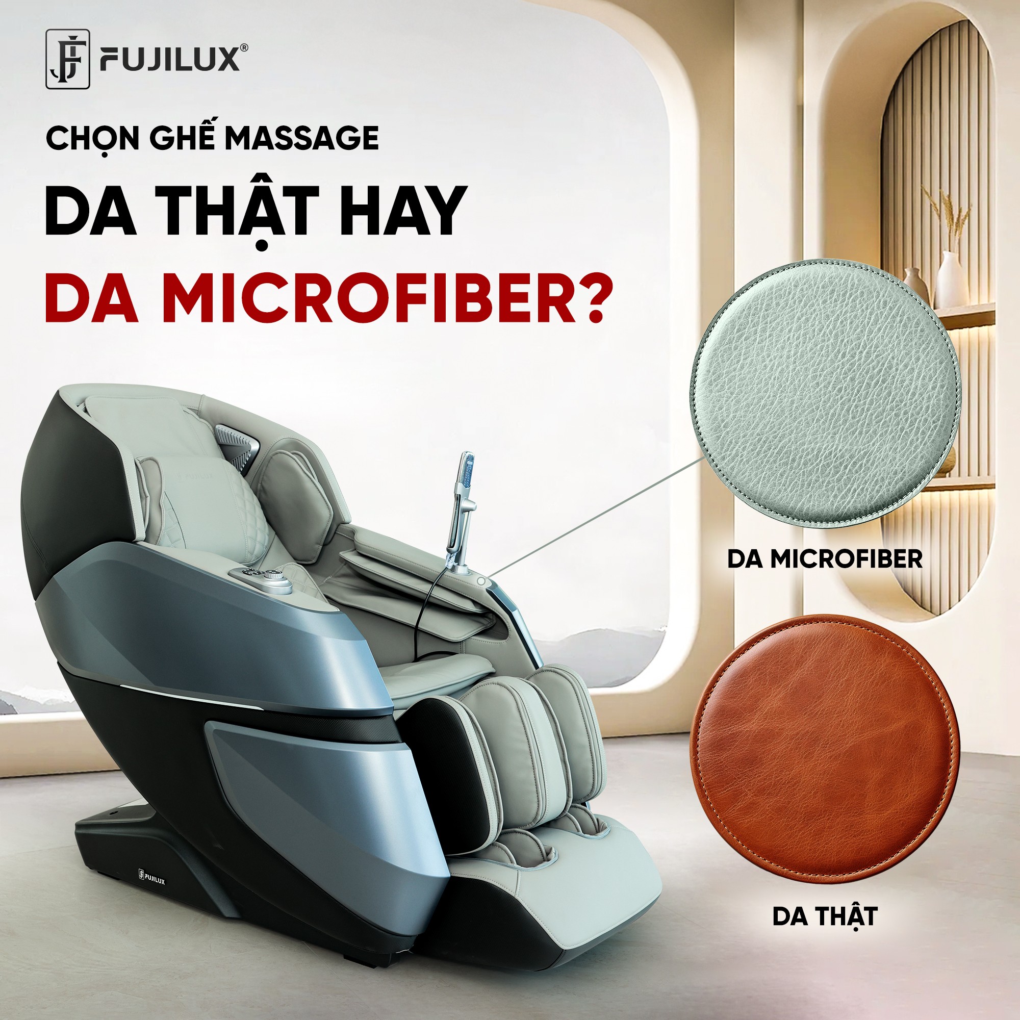 Chọn ghế massage nên chọn Da thật hay Da Microfiber?