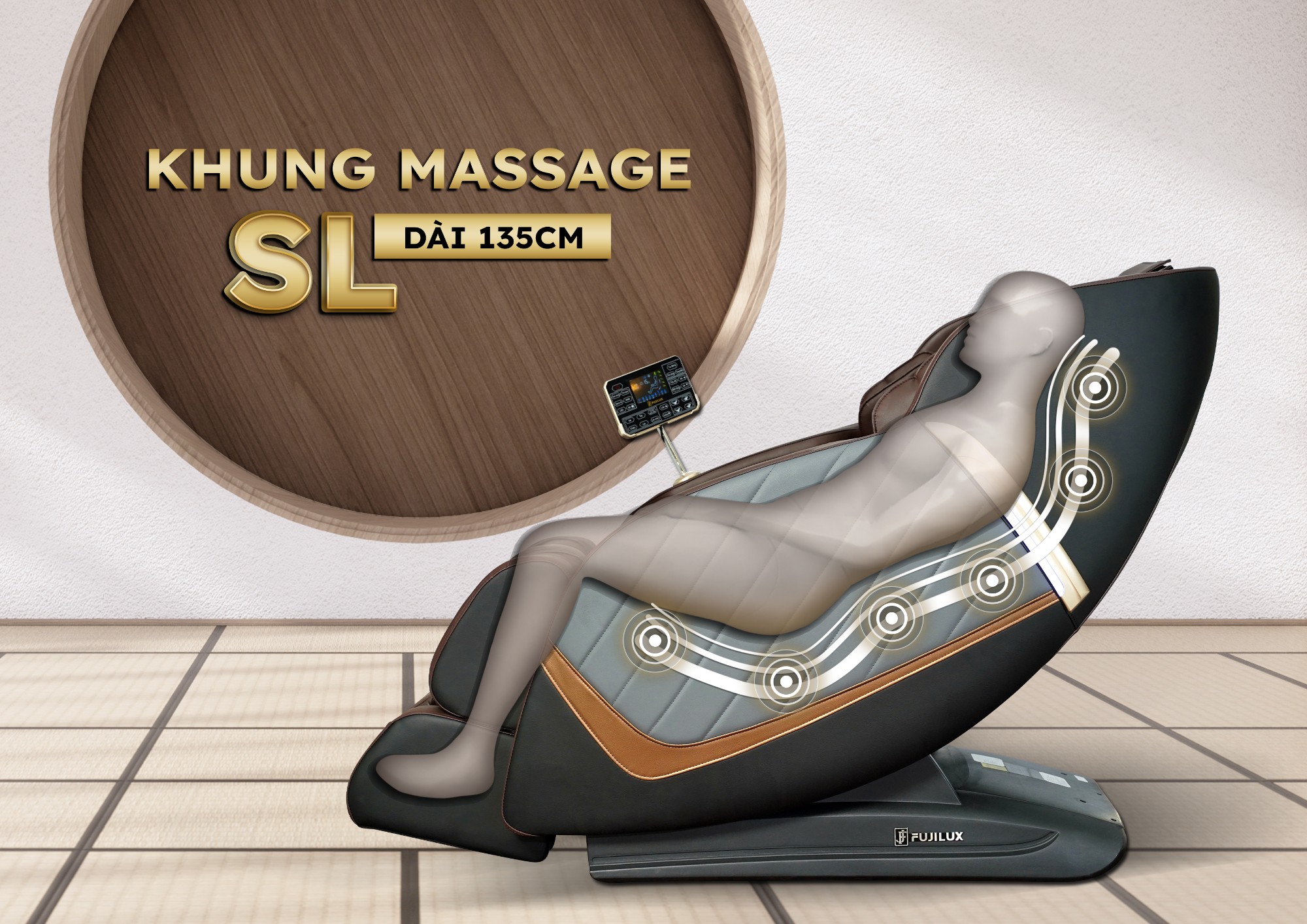 ghế massage toàn thân cùng phân khúc giá có độ dài khung ghế chỉ dao động khoảng 120-125cm