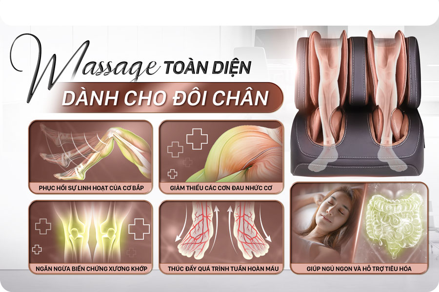 Massage cho đôi chân toàn diện cải thiện tuần hoàn máu