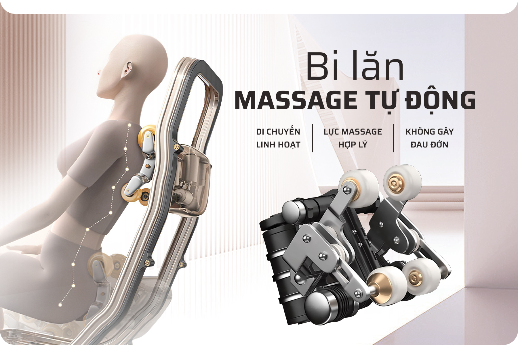 Ghế massage FJ7799 sở hữu công nghệ bi lăn cao cấp 