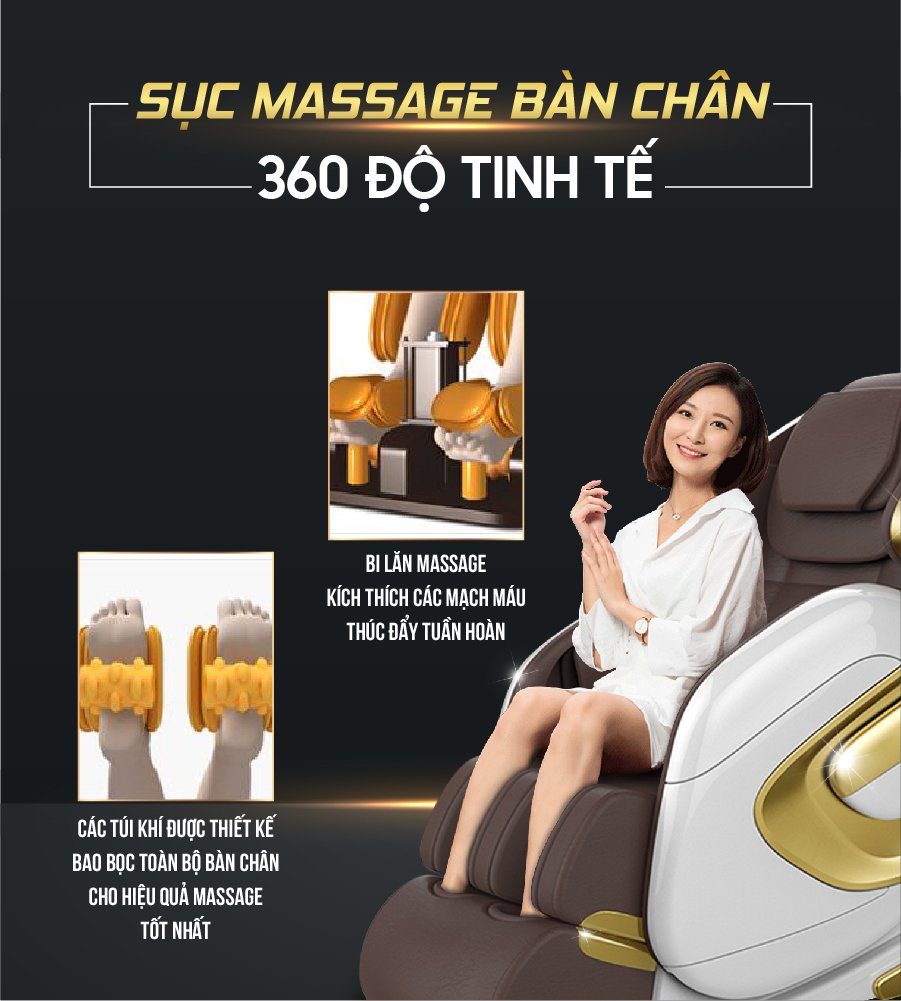 ghế massage FJ - 686 sục massage 360 độ tinh tế