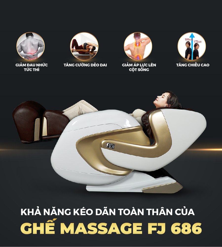 Massage kéo giãn làm nên thương hiệu của ghế massage FJ - 686