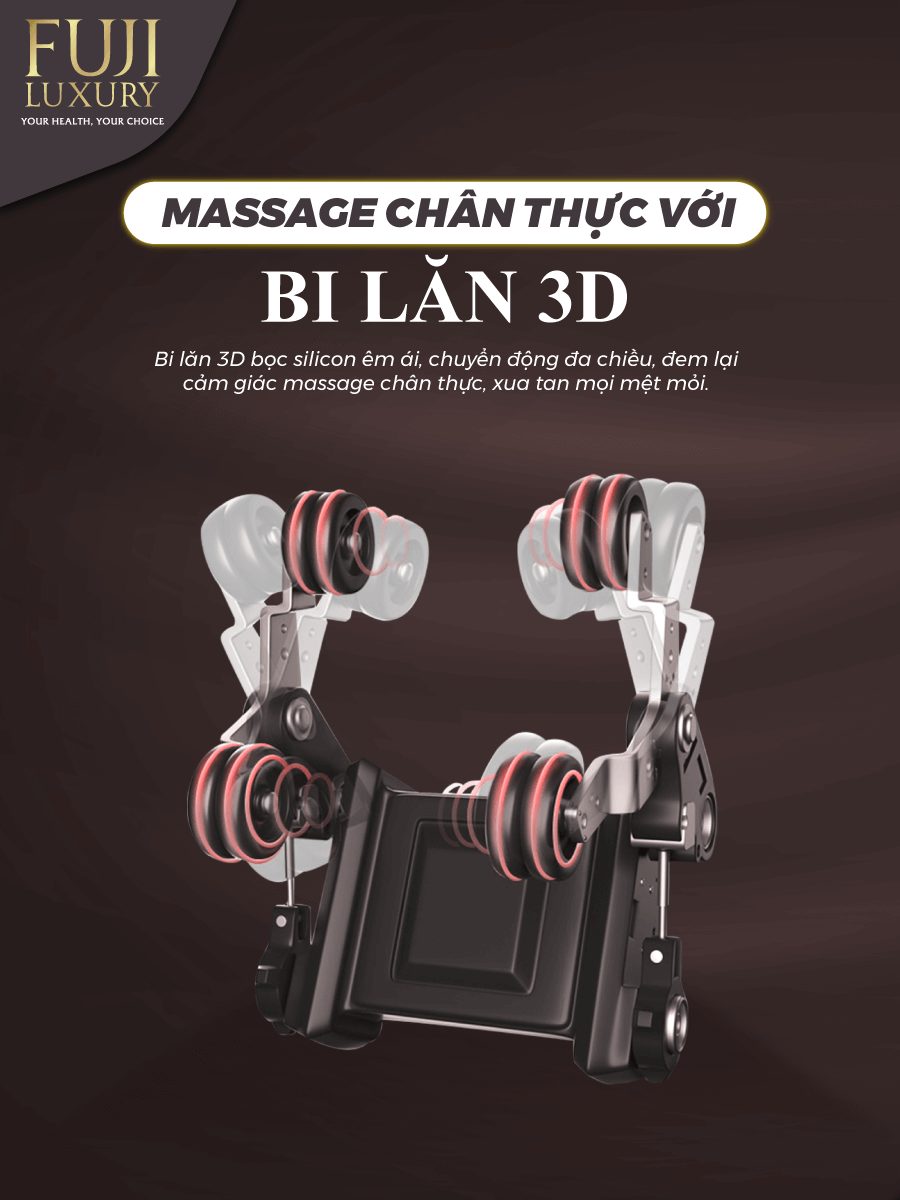 massage chân thực với bi lăn 3d