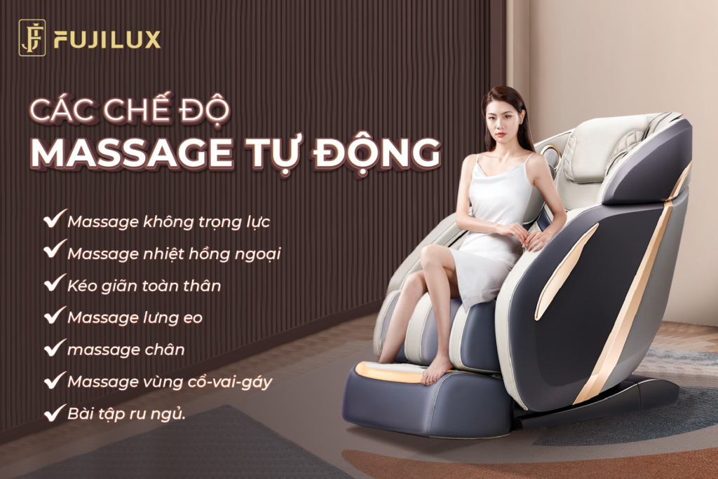 Ghế massage toàn thân với nhiều tính năng hiện đại giúp thư giãn hiệu quả